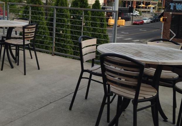 Image of the dog-friendly deck at Hops & Crafts in Nashville, TN.